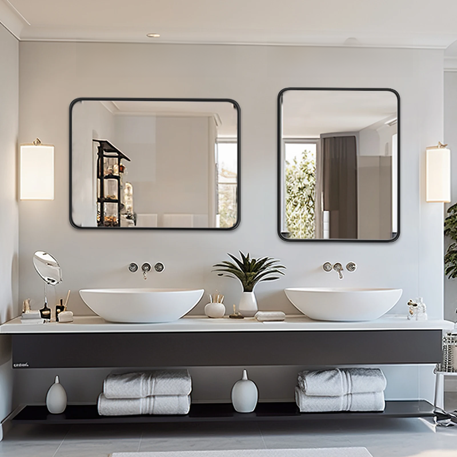 ClearMir Modern Matte-Framed Bathroom Mirror