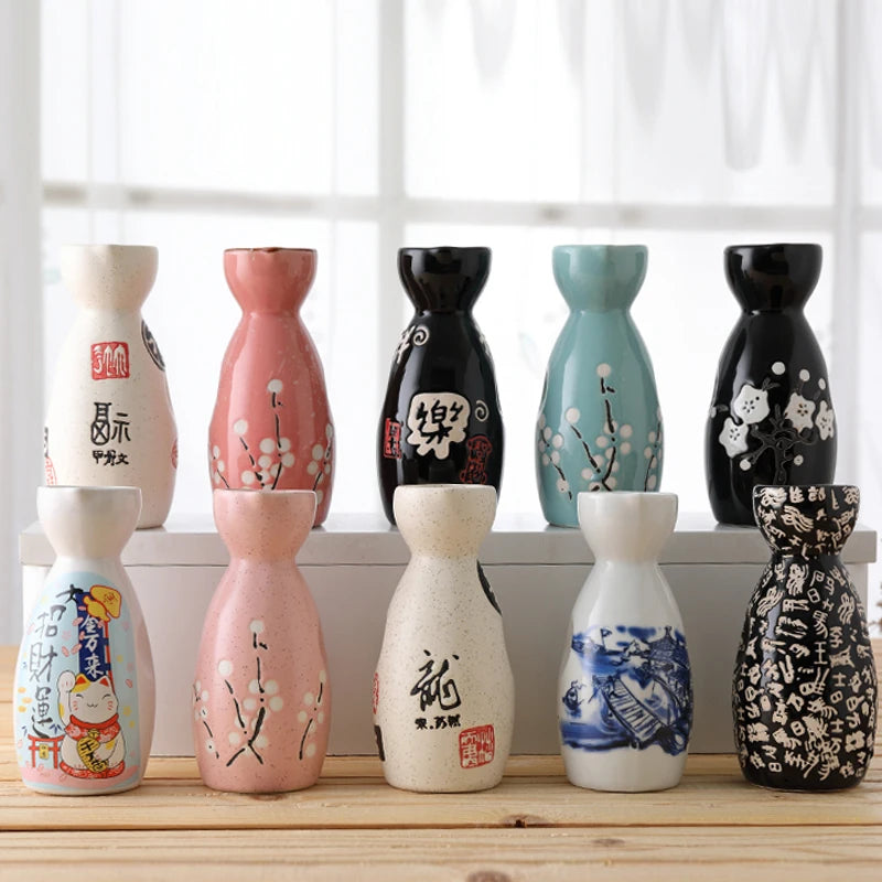 AuspiciousSpirits Japanese-Style Ceramic Sake Bottle for Gift & Celebratory Occasions (Single)