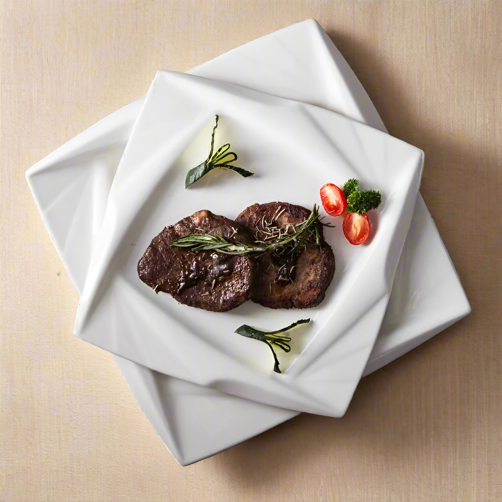 EdgeCuisine Modern Slanted Ceramic Plate Collection