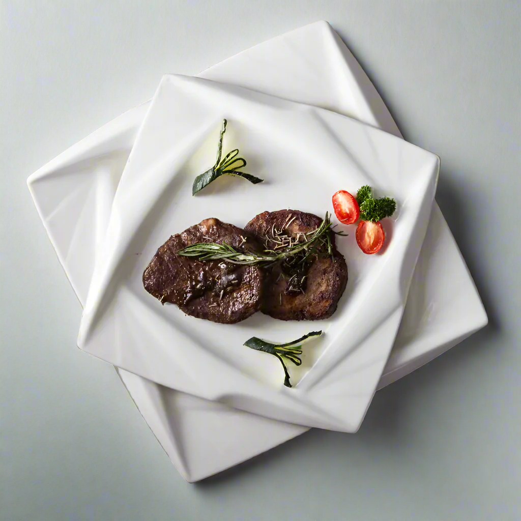 EdgeCuisine Modern Slanted Ceramic Plate Collection