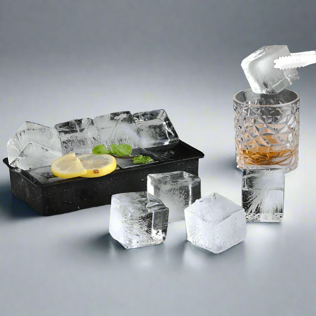 IceCube-King Semi-Jumbo Silicone Ice Cube Tray for High-Quality Drinks