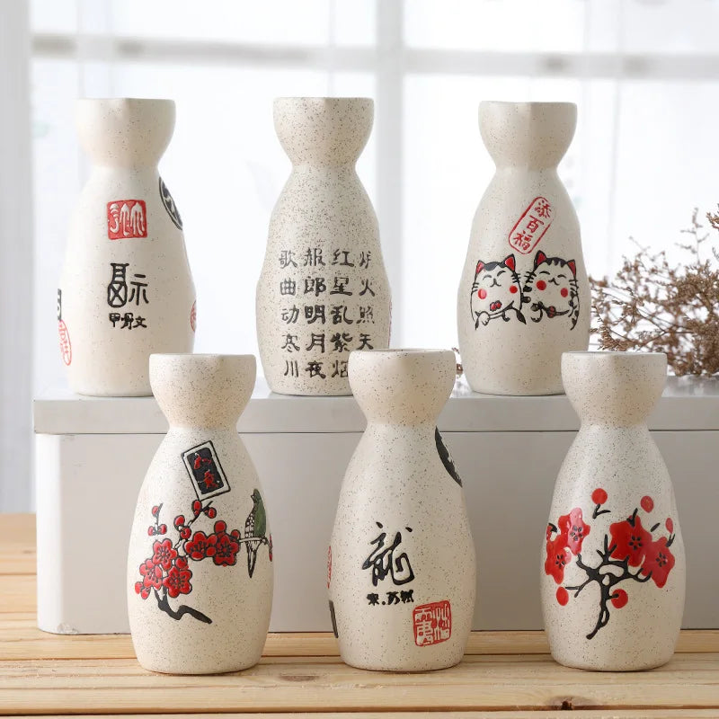 AuspiciousSpirits Japanese-Style Ceramic Sake Bottle for Gift & Celebratory Occasions (Single)