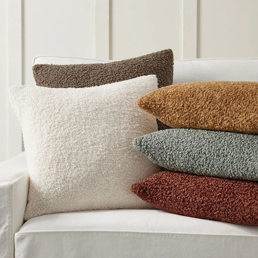 OrganicComfort Teddy Bear-Inspired Faux-Fur Pillow Cover