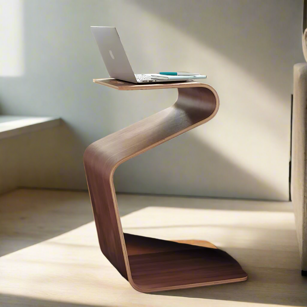 CurveFlex Japanese-Inspired Side Table with Fluid Design