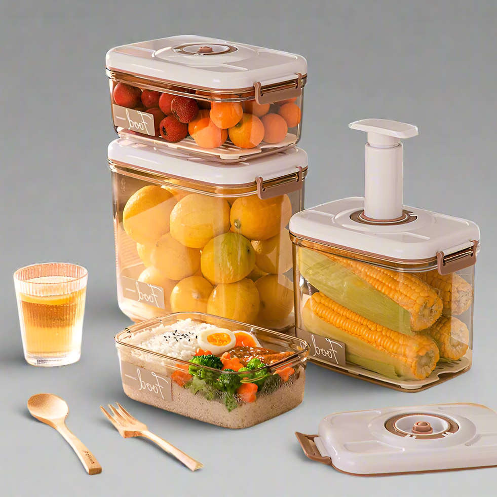 CulinaryTimeCapsule Vacuum-Sealed Food Organizers with Date Tracking and Moisture Management