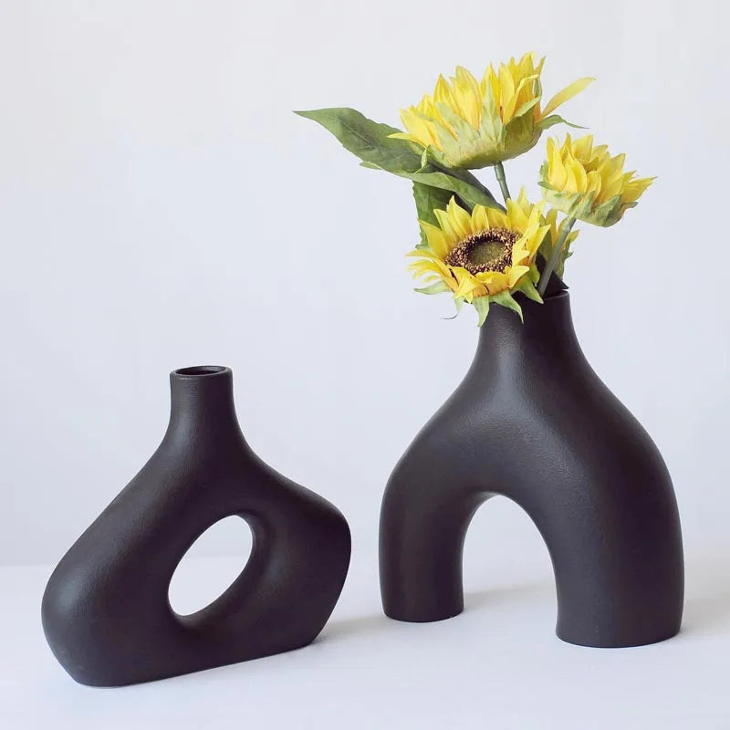 VoidVase Handcrafted Ceramic Vase with Distinctive Opening