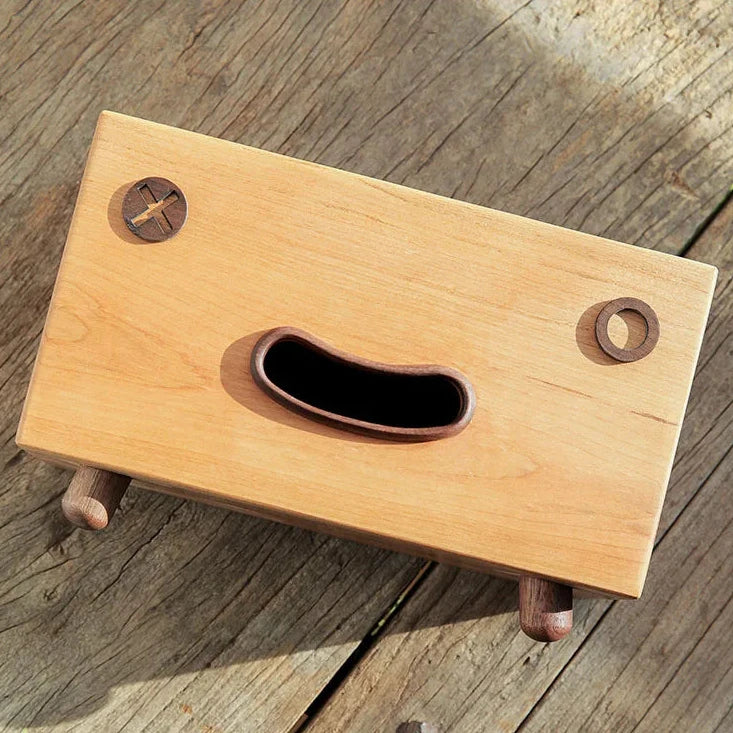 CheerfulCherry Smiling Wooden Tissue Dispenser for Stylish Interiors