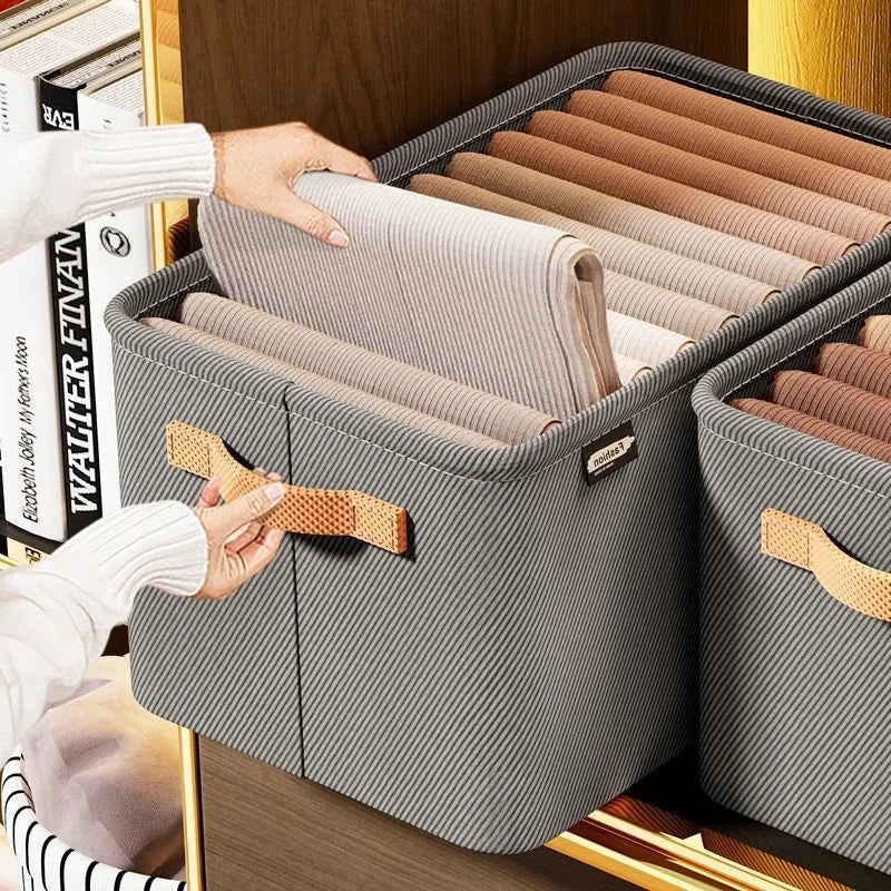 NeatFold Collapsible Clothes Storage Boxes with Reinforced Handles for Easy Access