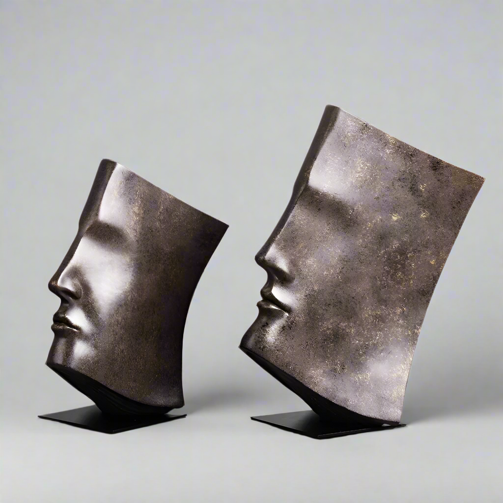 LiteraryVisage Abstract Book-Face Sculptures for Intellectual Spaces