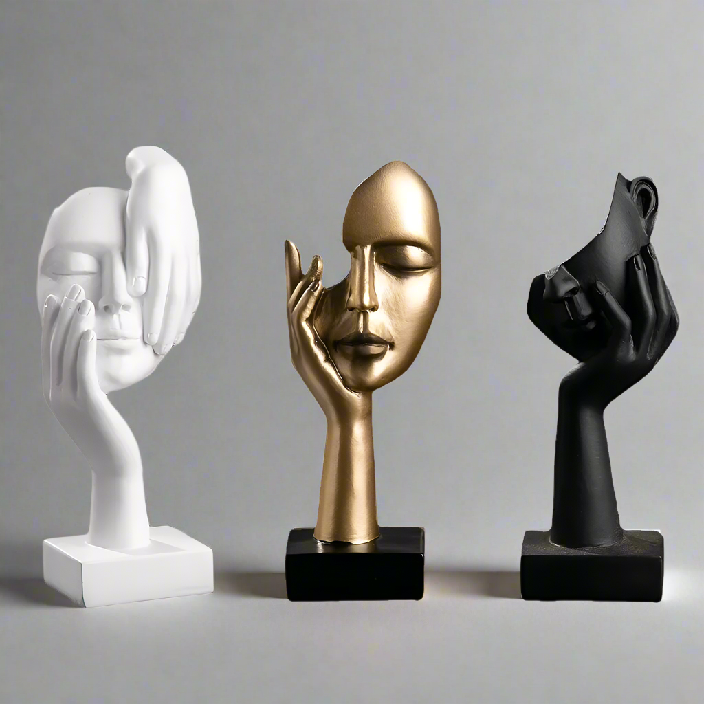 HiddenFace Bold & Abstract Contemplation Figurine for Contemporary Spaces