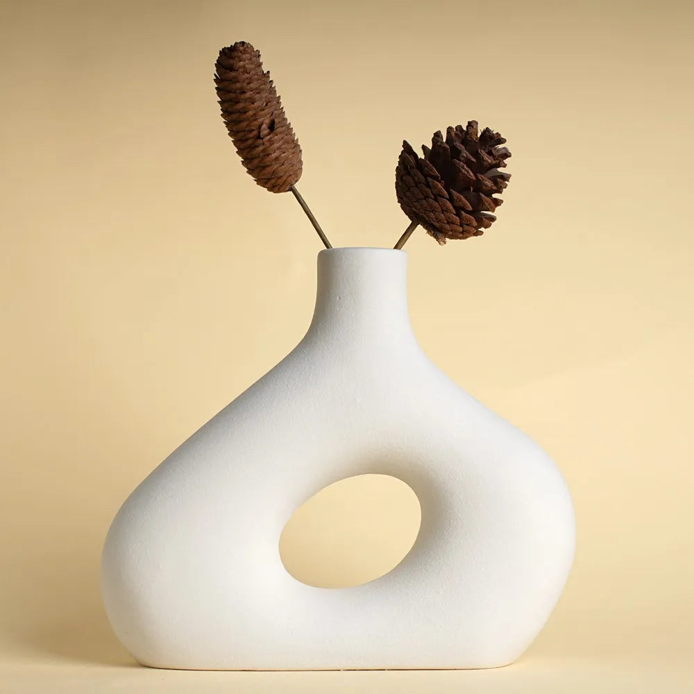 VoidVase Handcrafted Ceramic Vase with Distinctive Opening