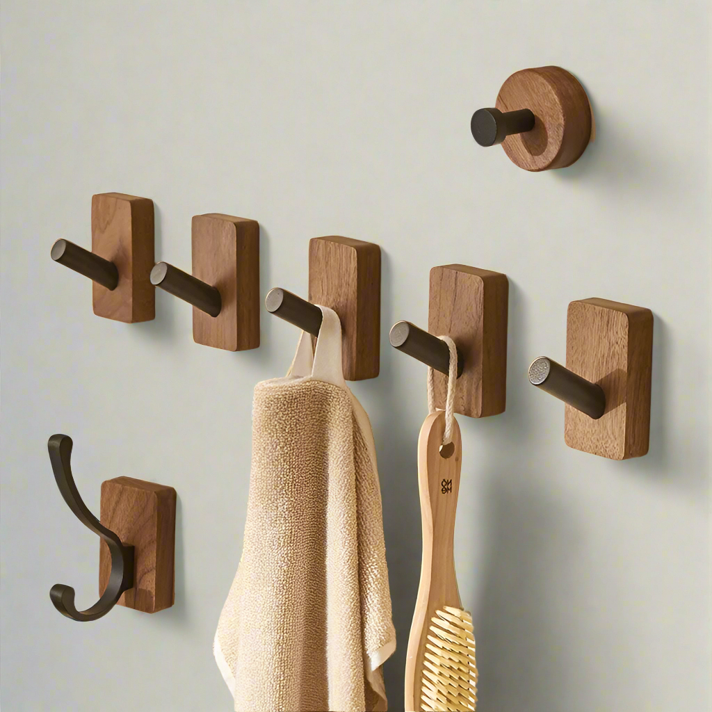 ElegantGrain Sleek Walnut Hangers for Sophisticated Eco-Chic Homes