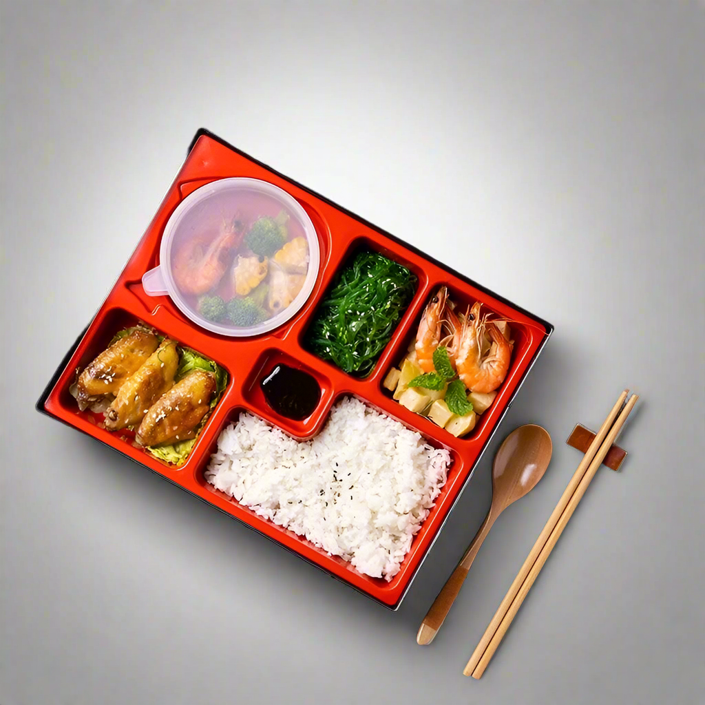 CulinaryCompact Versatile Bento Box Plate for Stylized Dining and Portion Control