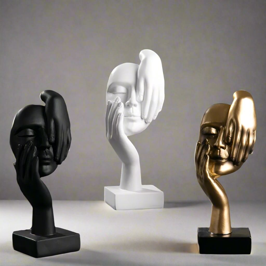 HiddenFace Bold & Abstract Contemplation Figurine for Contemporary Spaces