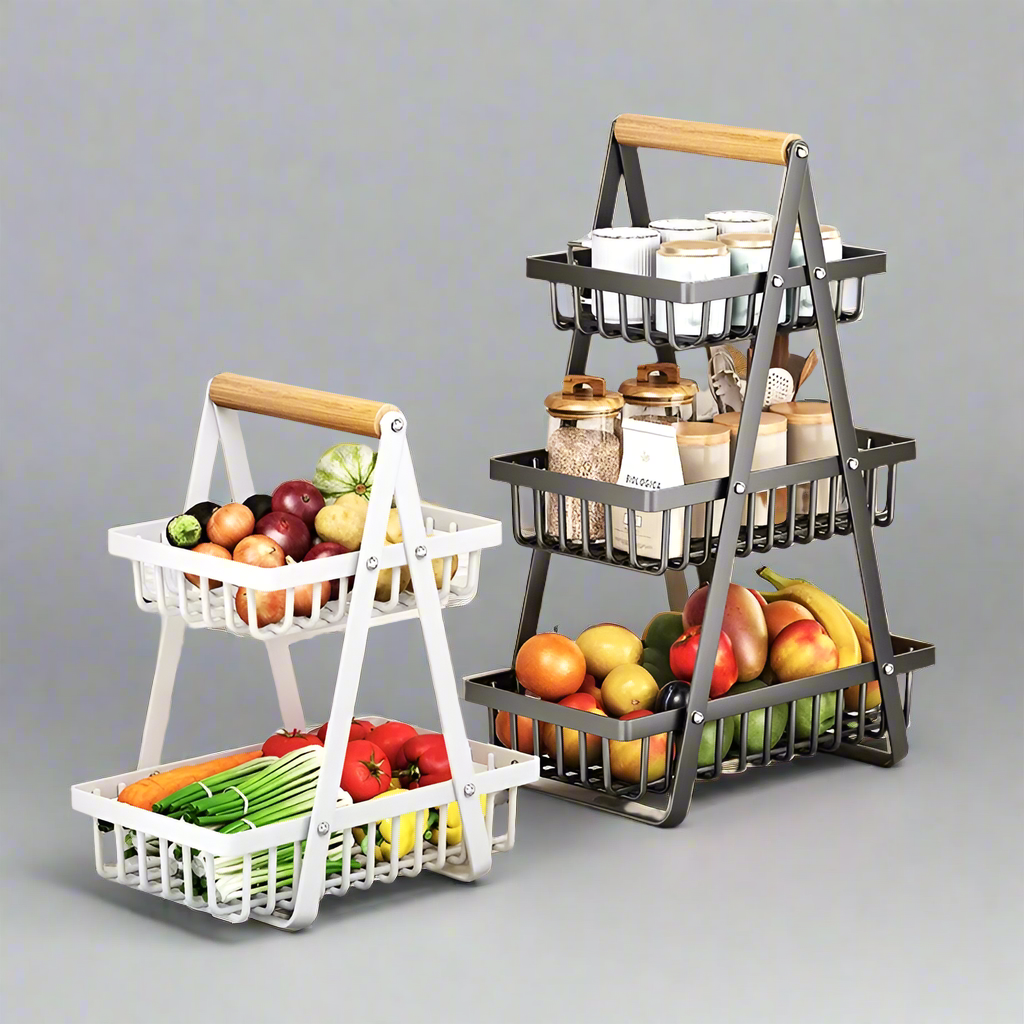 Gourmet Galley Multi-Level Carbon Steel Produce & Snack Serving Display