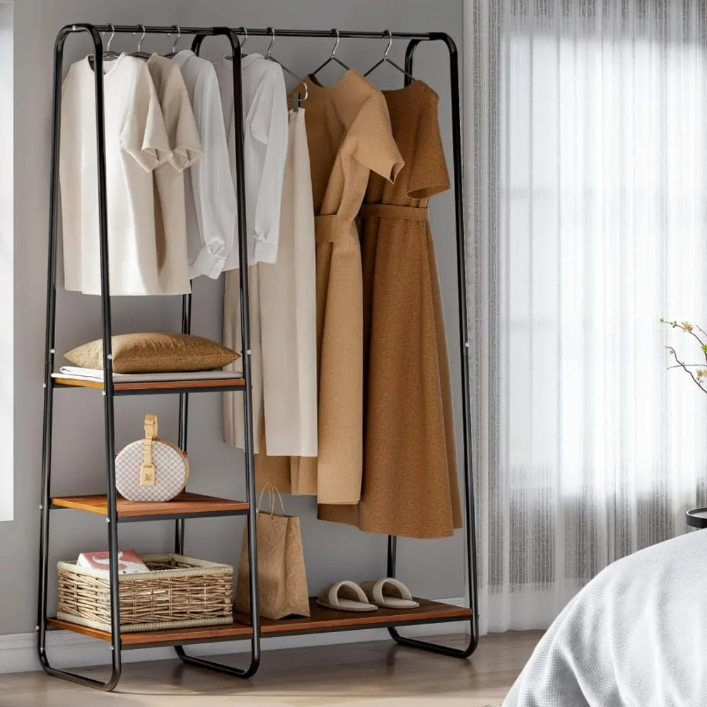 Versatile Vogue 67" Tall Multi-Shelf Clothing Rack with Flip-Over Design