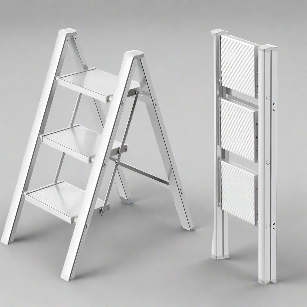 EasyStep Neo-Aluminum Flat-Folding Ladder with Anti-Slip Grip