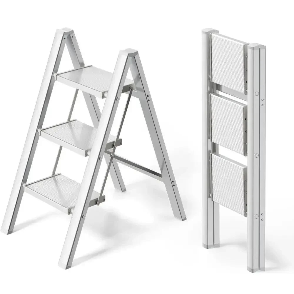 EasyStep Neo-Aluminum Flat-Folding Ladder with Anti-Slip Grip