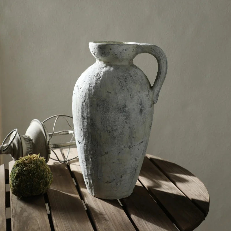 TimewornTreasure Distressed Ceramic Vase for Classic and Modern Spaces