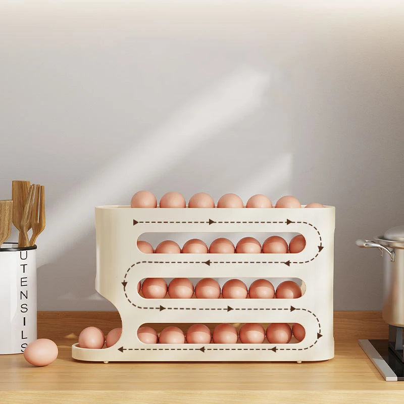 FreshNest Space-Saving Refrigerator Egg Storage with Sliding Rail System