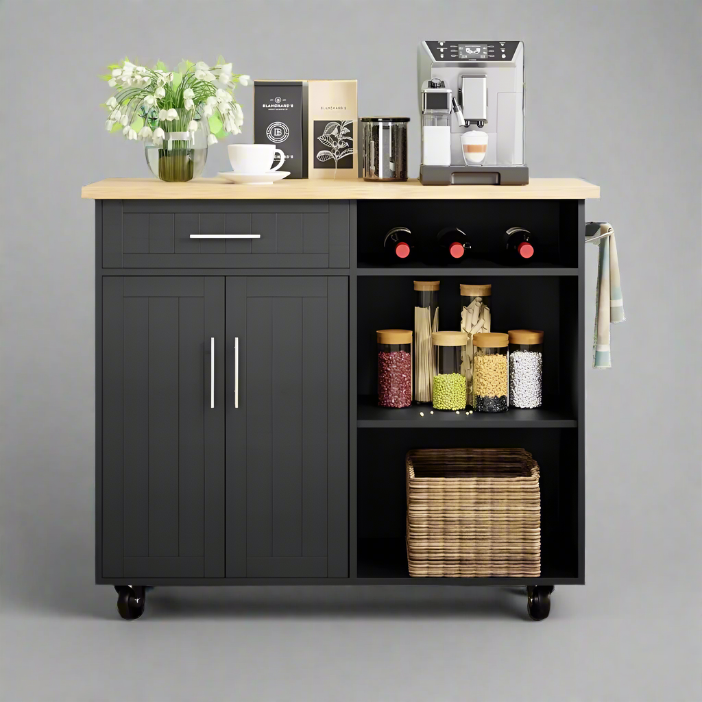 Chef's Companion Mobile Kitchen Island Cart with Adaptable Storage and Prep Space