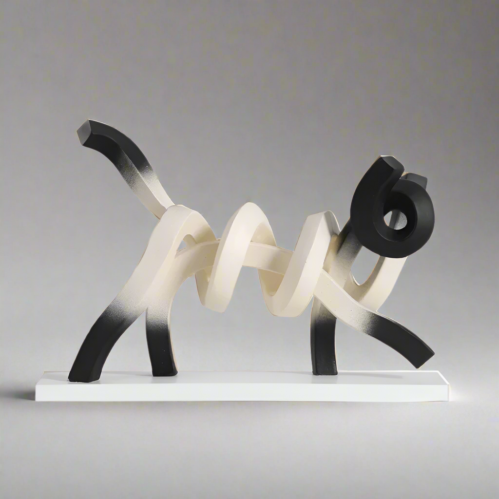 GeoFeline Modern Abstract Cat Sculpture for Artistic Home Decor