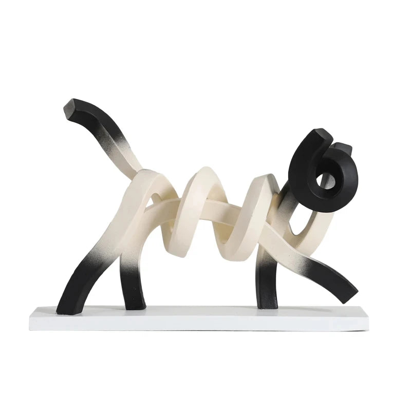 GeoFeline Modern Abstract Cat Sculpture for Artistic Home Decor