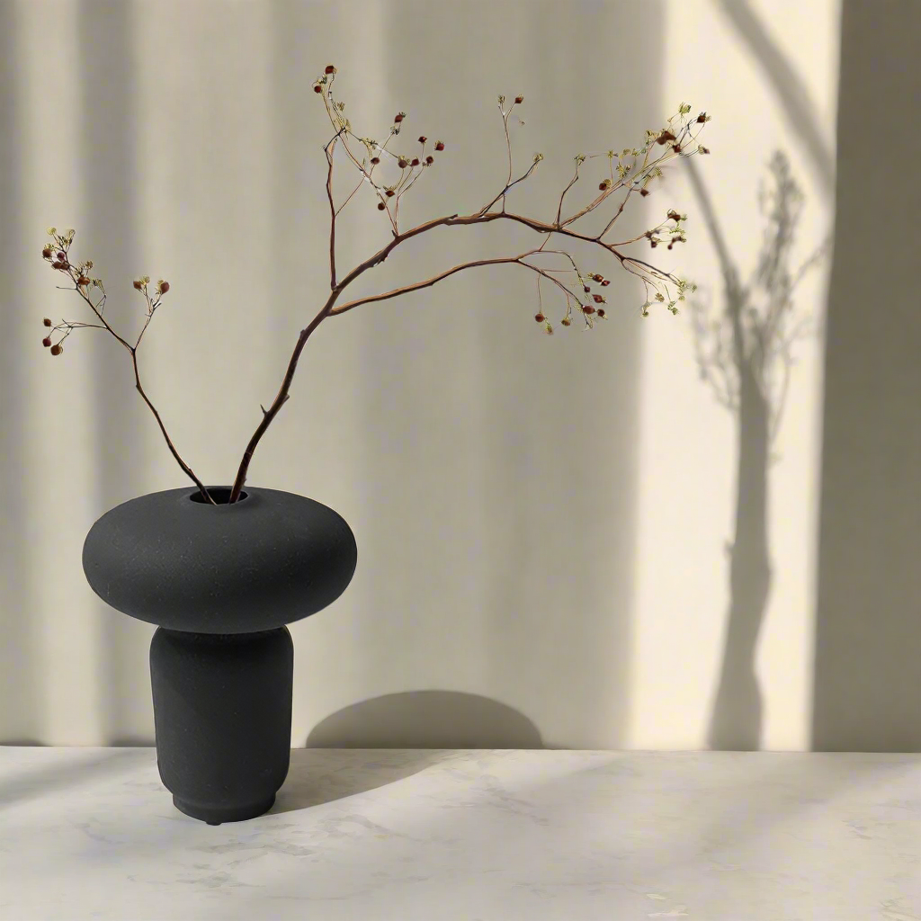 SlateCraft Dark Ceramic Vase for Modern Interiors