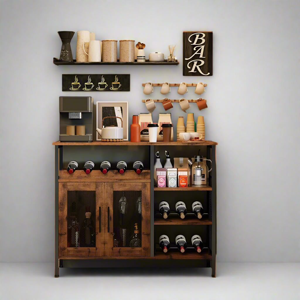 CraftedBar Multifunctional Wine and Coffee Bar Cabinet