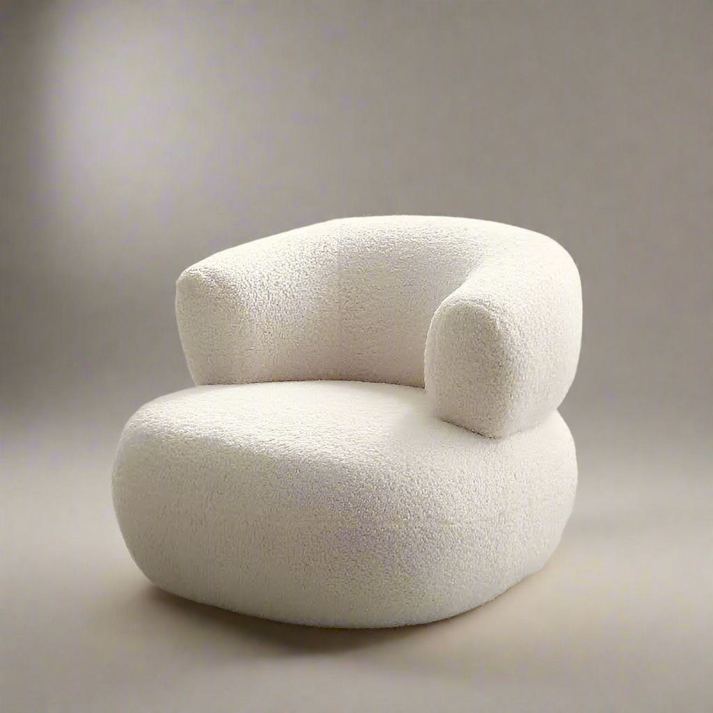 CloudCradle Plush Organic-Shaped & Textured Lounge Chair for Contemporary Interiors