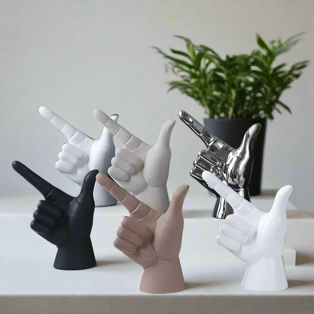 GestureArt Expressive Ceramic Hand Sculptures for Eclectic Interiors