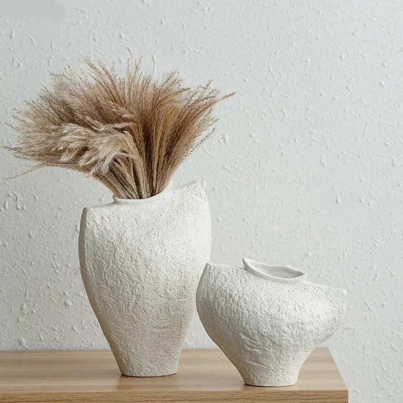 WhiteWave Organic-Shaped Retro Ceramic Vase Collection