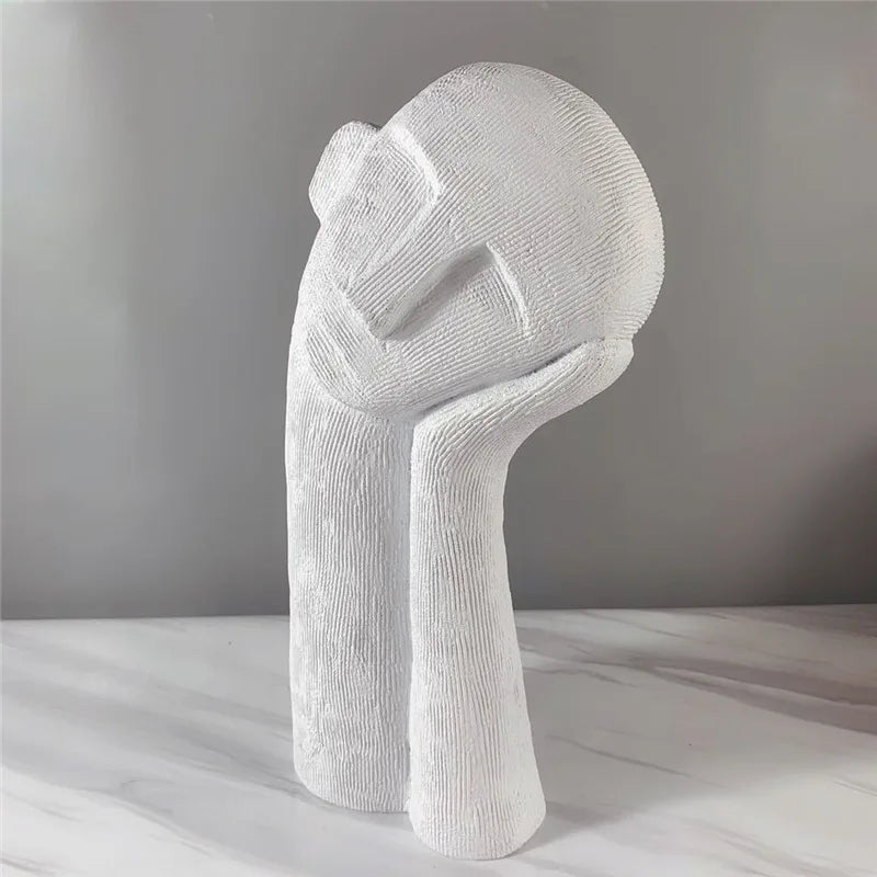 MeditativeMuse Minimalist Resin Figure for Contemplative Spaces