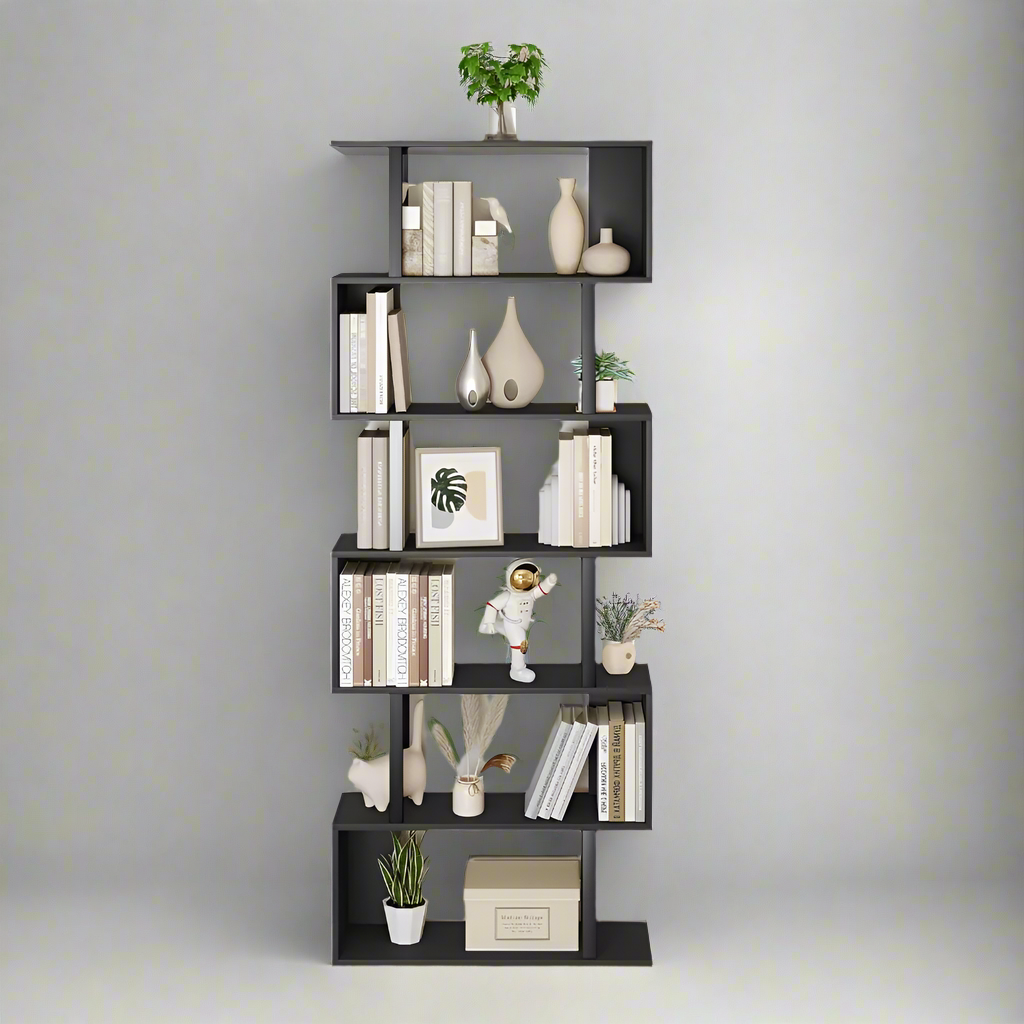 GeoShelf Geometric 6-Tier Decorative Bookcase