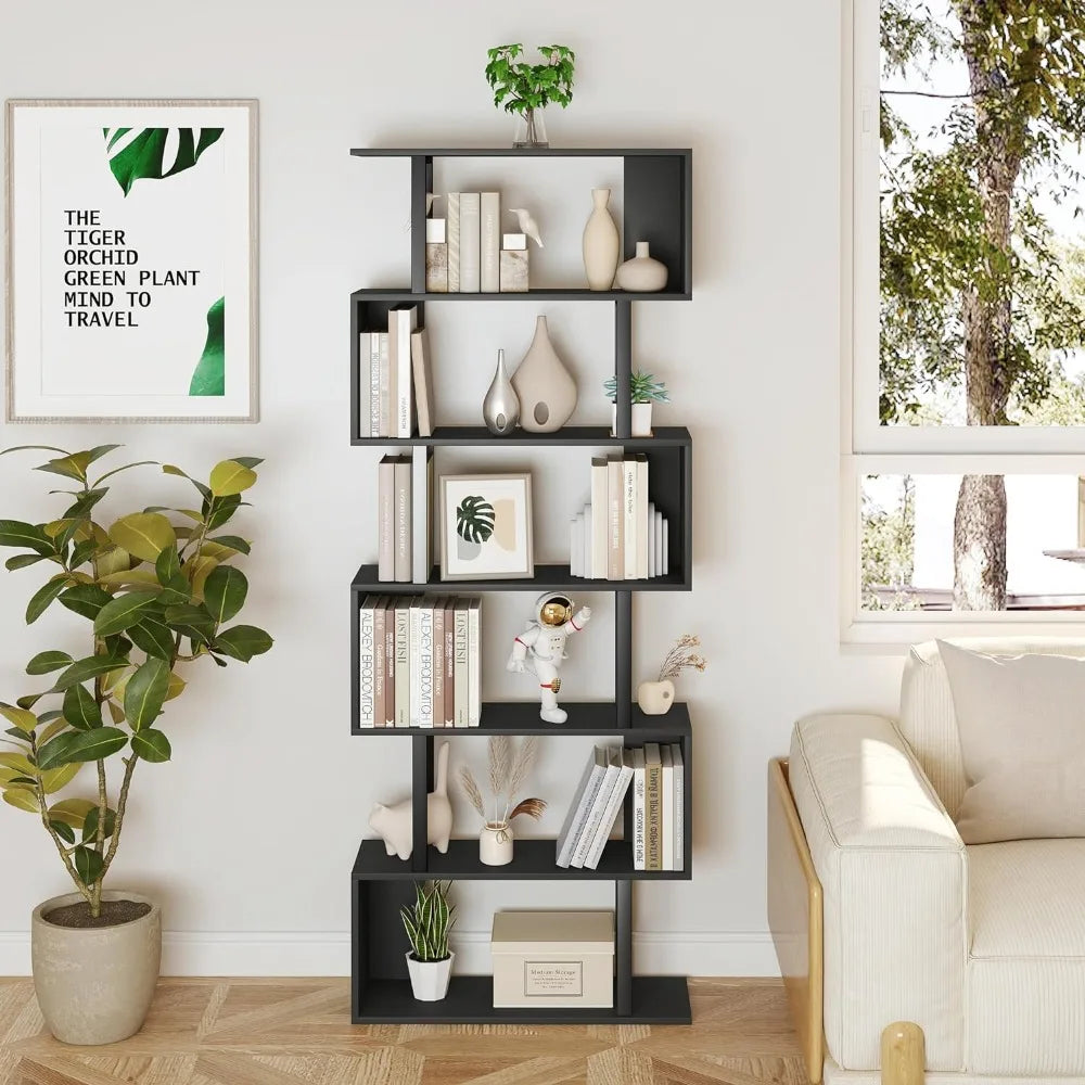 GeoShelf Geometric 6-Tier Decorative Bookcase