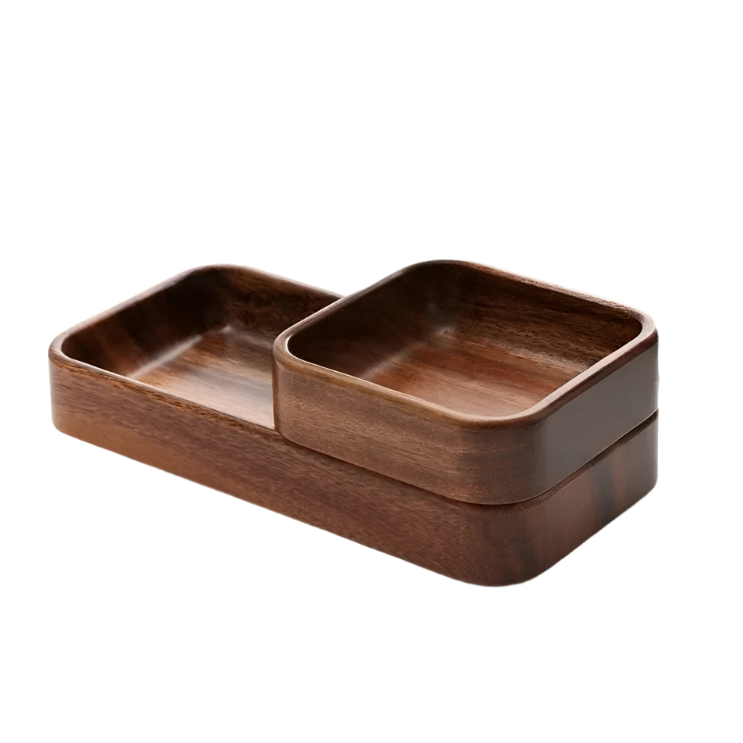 Harmony on a Plate Acacia Wood Snack Tray for Intentional Nourishment