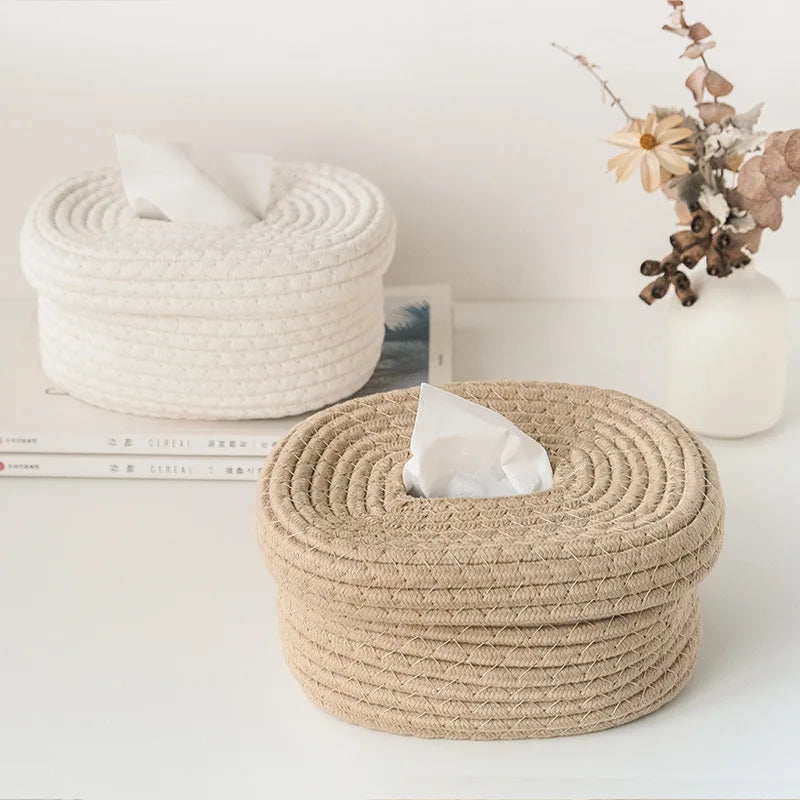 Serenity Woven Minimalist Tissue Box for a Calming Touch