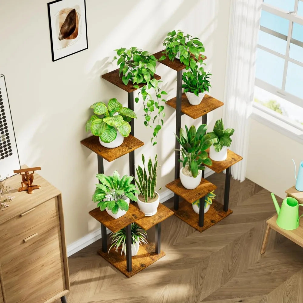 GreenGlowDual Double 5-Tier Plant Displays with Integrated Grow Lights