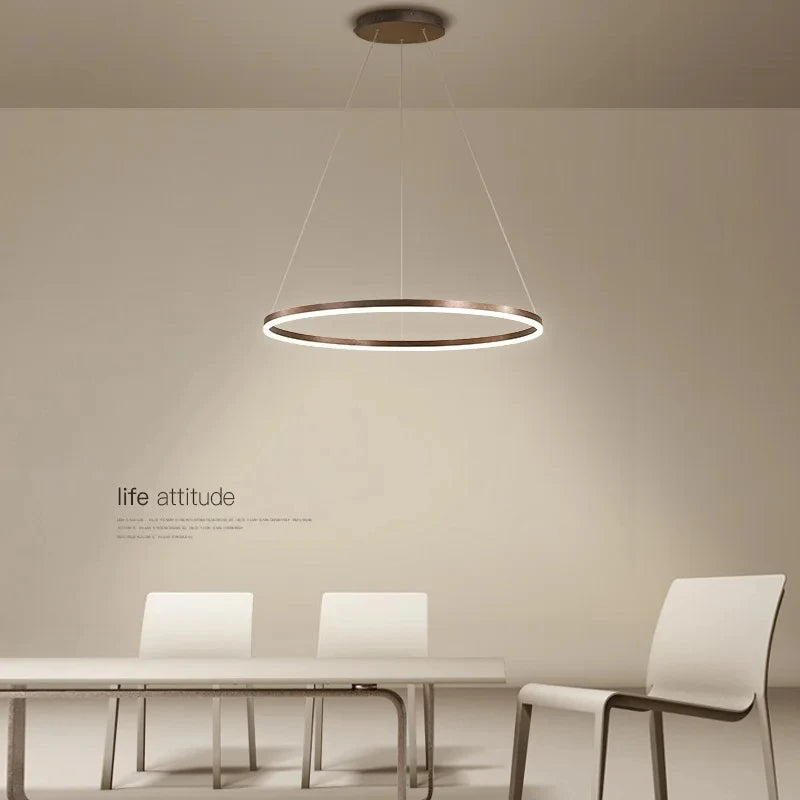 IllumiRing Modern Circular LED Ring Chandelier Dimmable for Table Dining Living Room