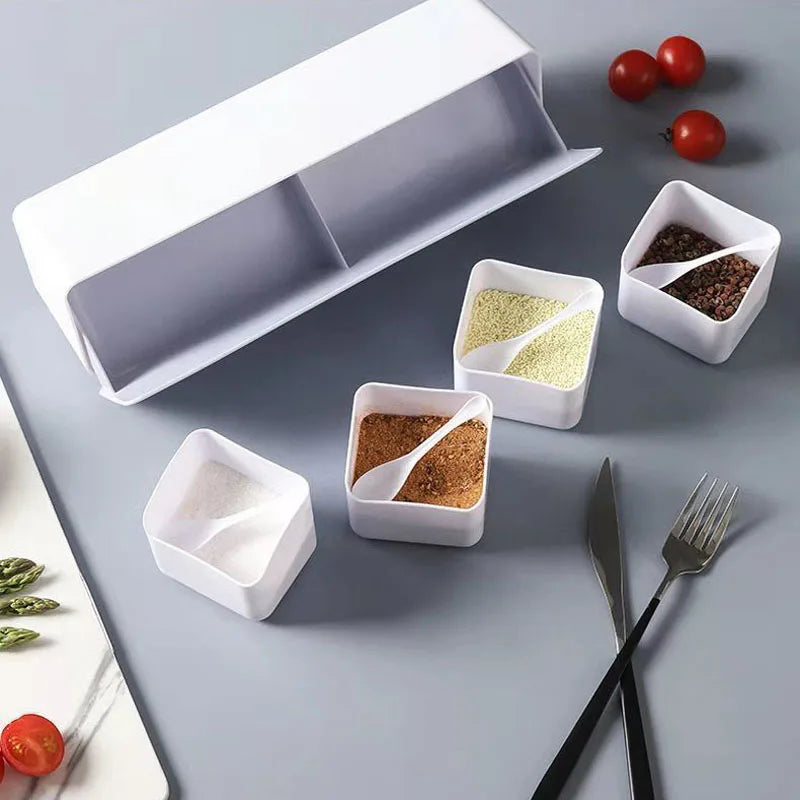 KitchenQuarter 4-in-1 Wall Compartment Ingredient Station