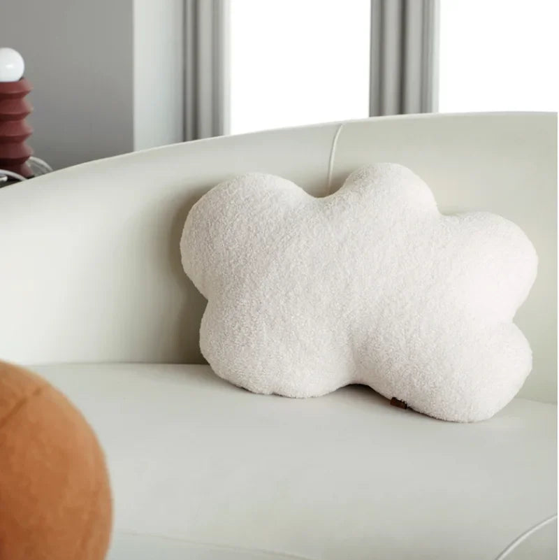 NimbusSoft Velvet Plush Cloud-Shaped Pillow for Cozy Comfort and Decor