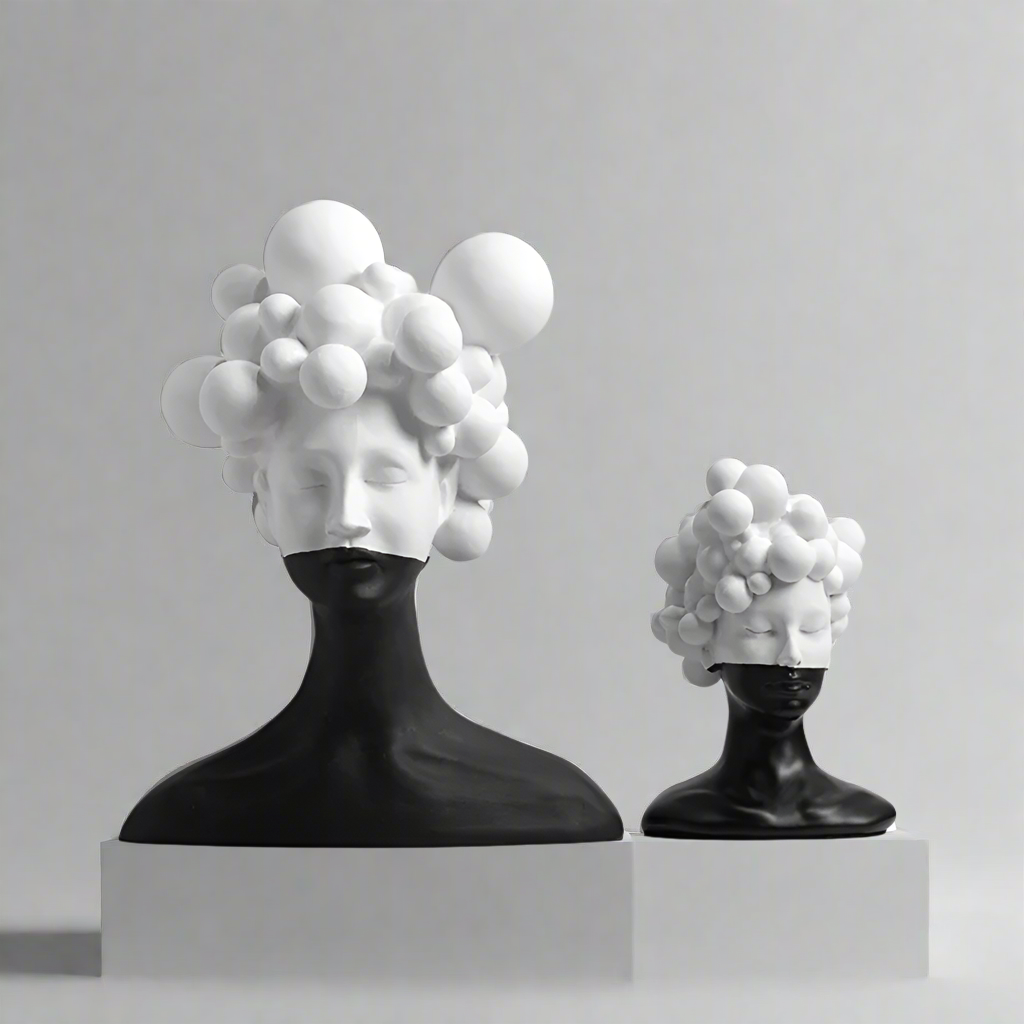 Bubble Muse Modern Resin Sculpture Set for Fashionable Interior Accents