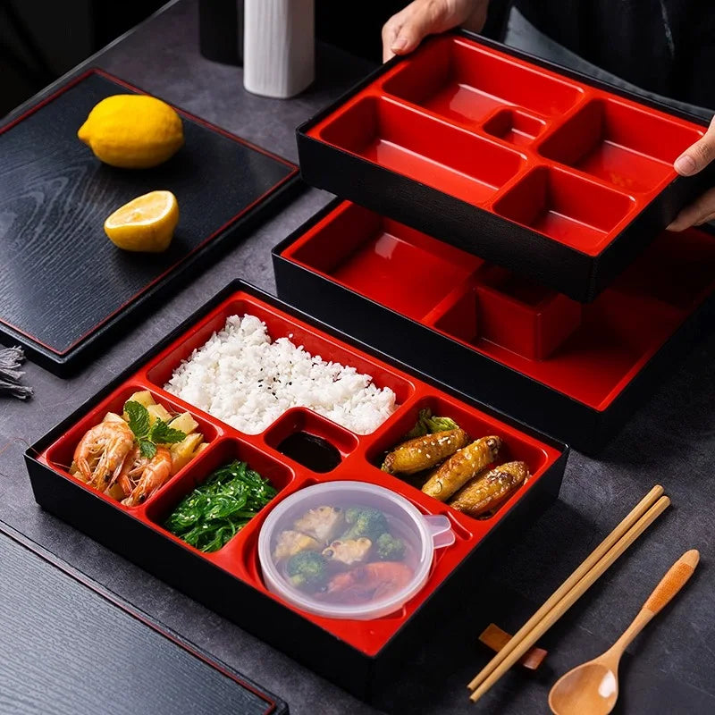 CulinaryCompact Versatile Bento Box Plate for Stylized Dining and Portion Control