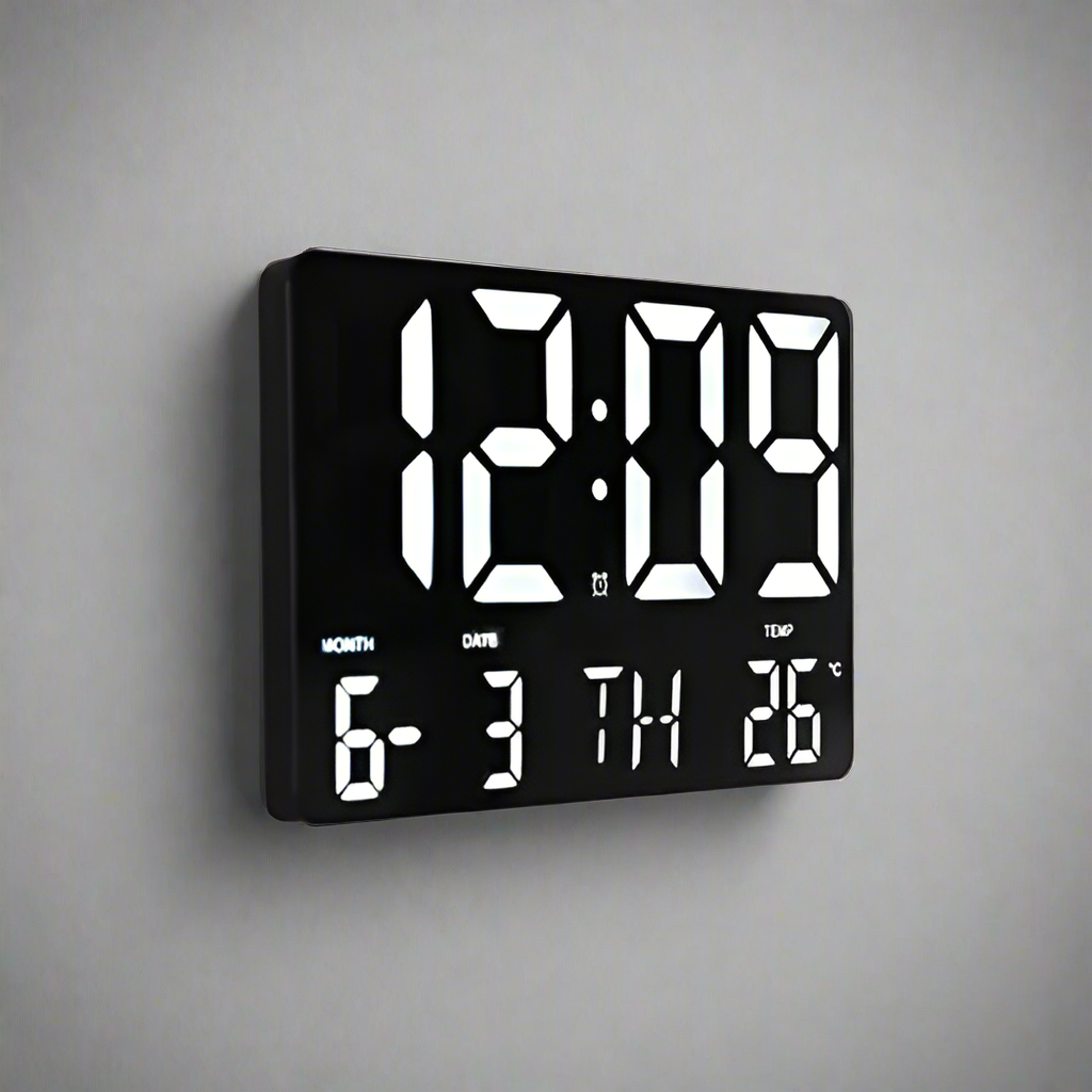 ChronoSphere Multifunctional Digital LED Wall Clock with Environmental Sensors