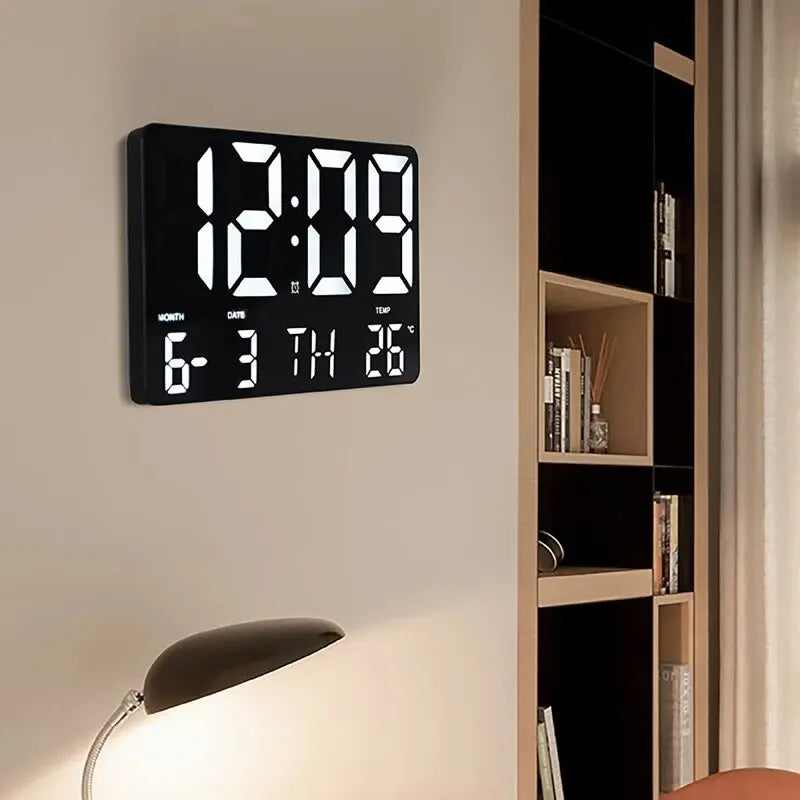 ChronoSphere Multifunctional Digital LED Wall Clock with Environmental Sensors