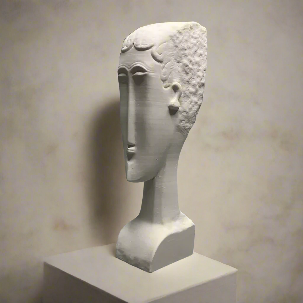 EchoNefertiti Akhenaten-Inspired Elongated Face Head Art Piece