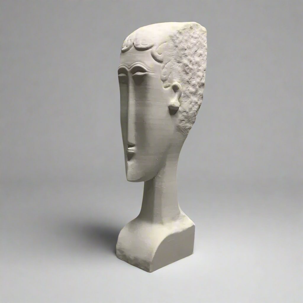 EchoNefertiti Akhenaten-Inspired Elongated Face Head Art Piece